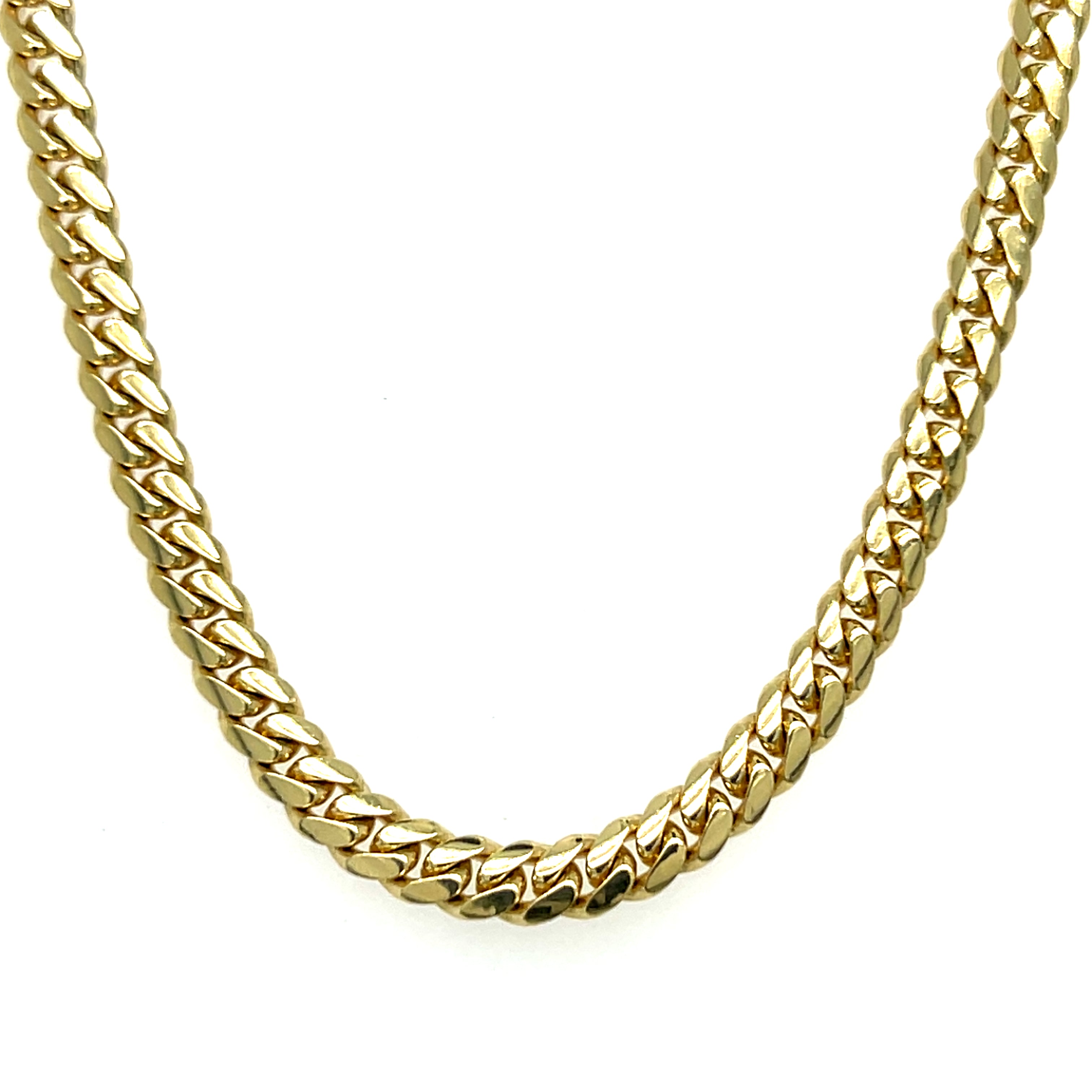 Yellow Gold Solid Miami Cuban Link Necklace 20"