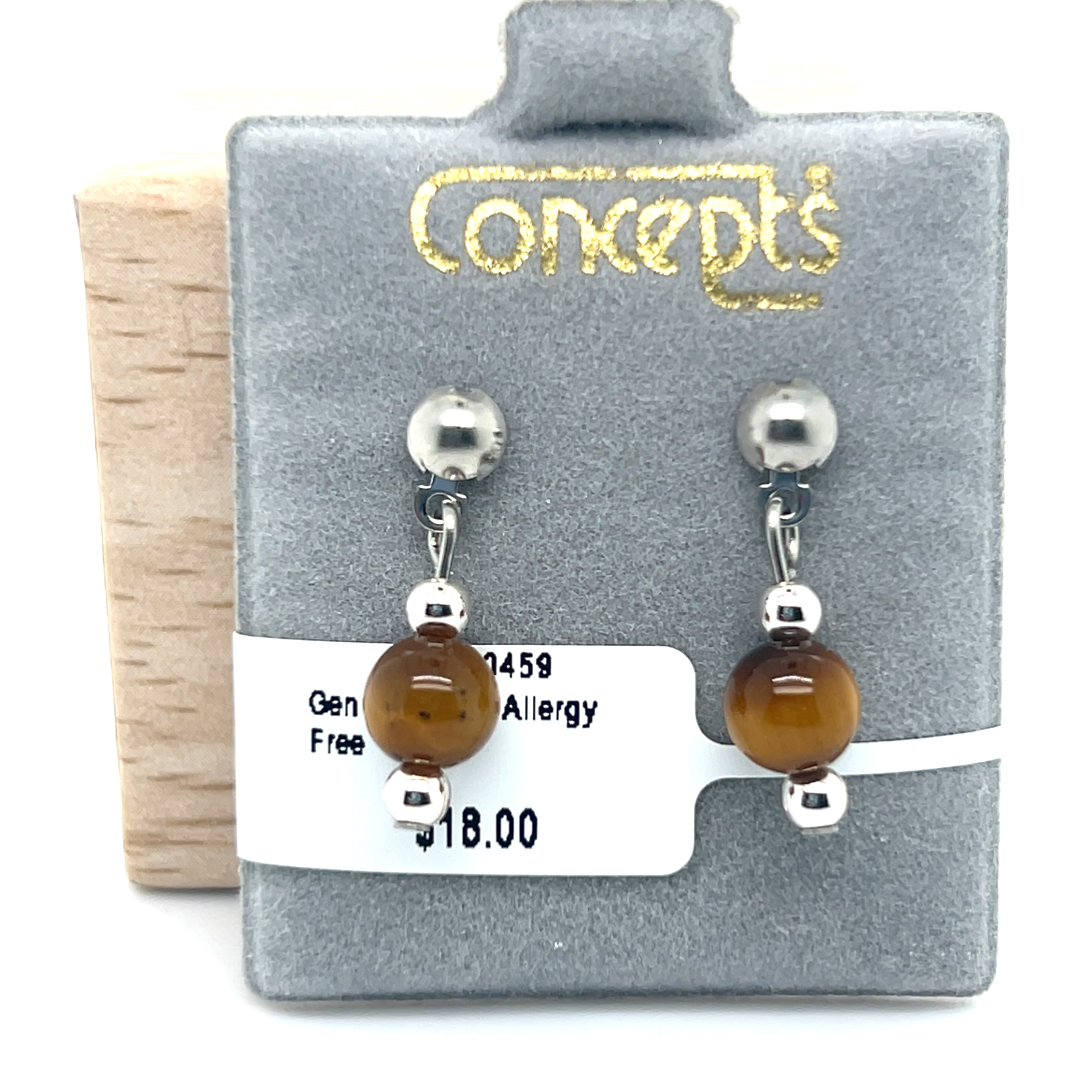Genuine Tiger Eye Allergy Free Earrings
