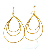 Sterling Silver Yellow Gold Plated Teardrop Earrings