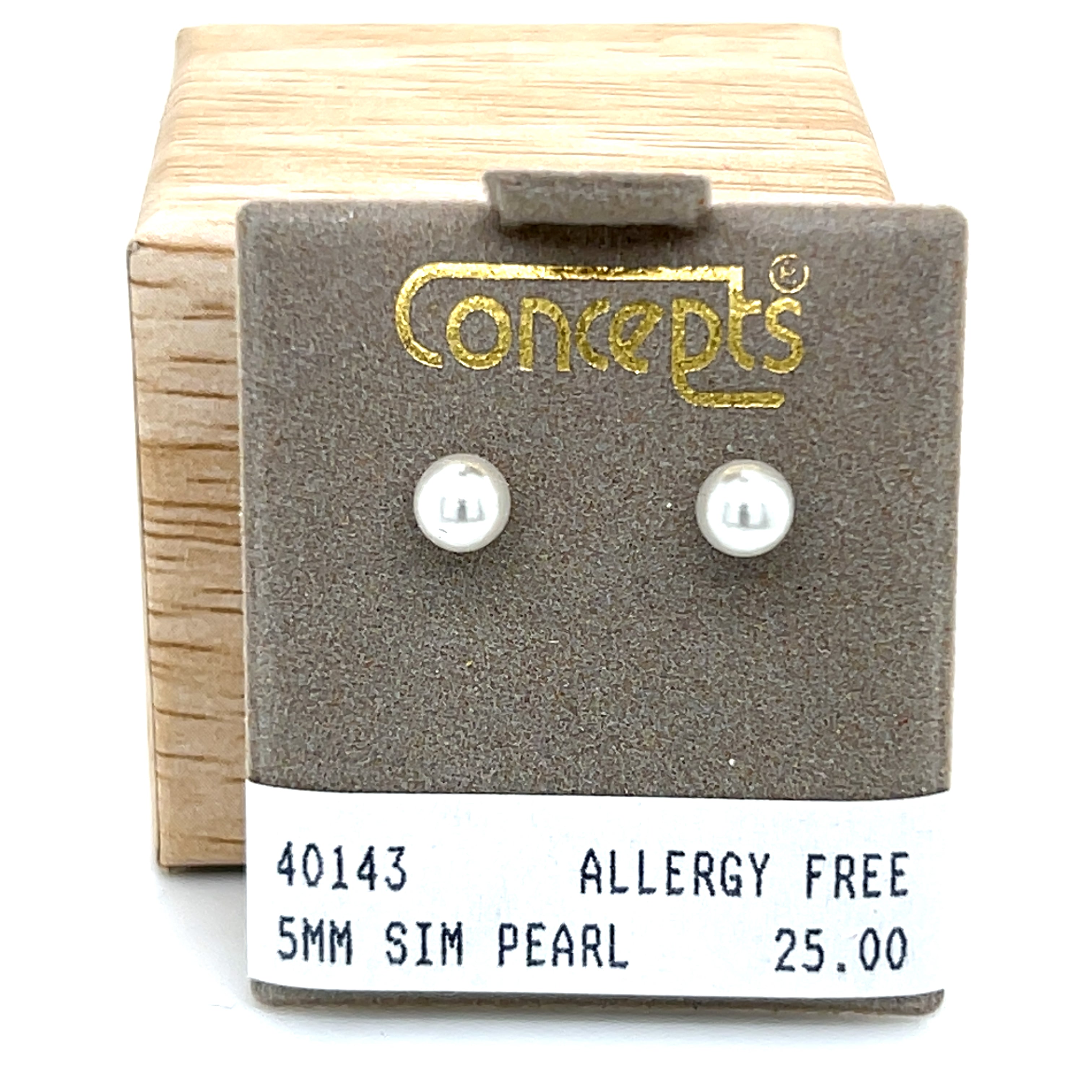 5mm Simulated Pearl Allergy Free Earrings