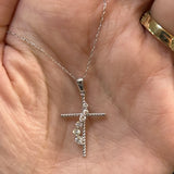White Gold Diamond Cross Necklace
