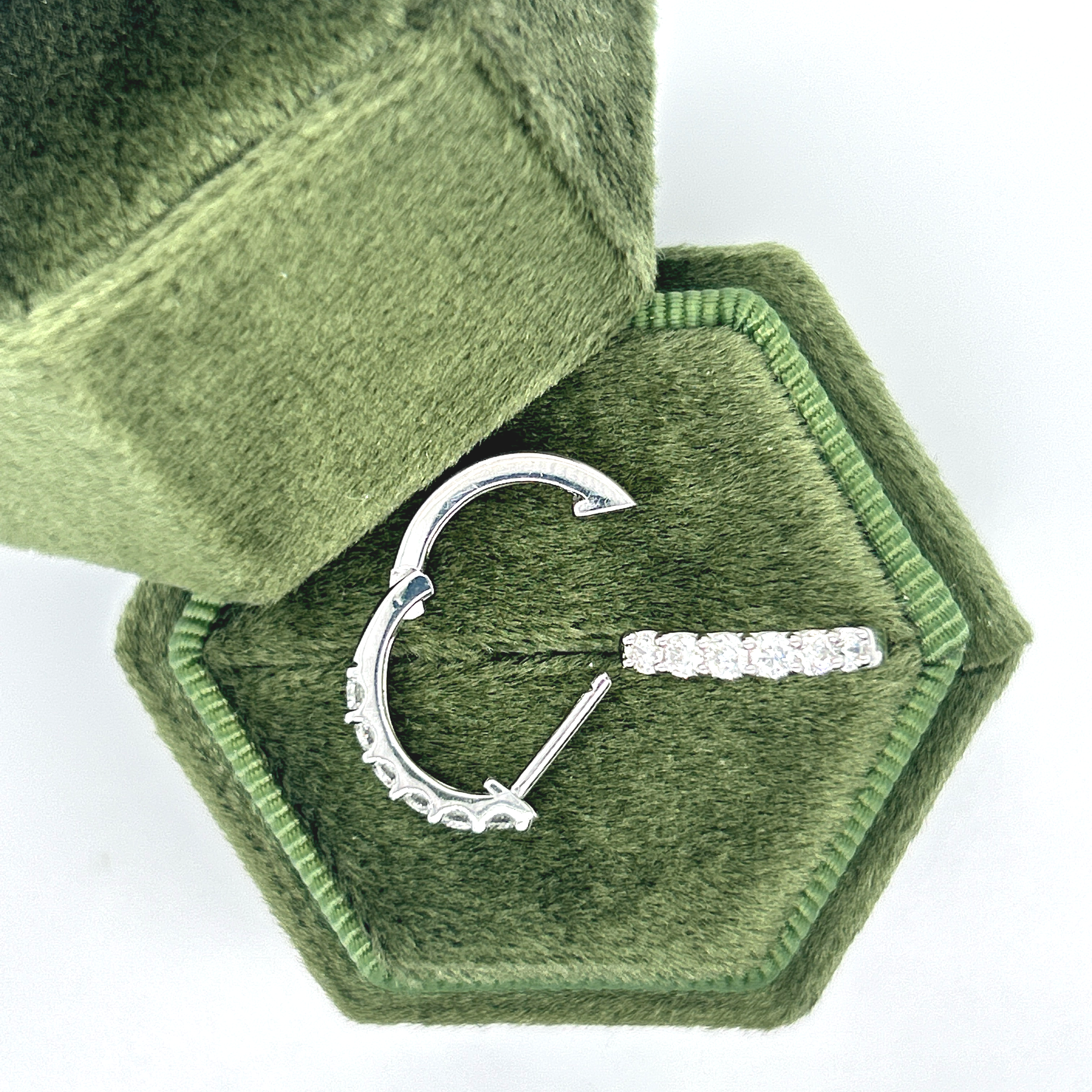 Silver 0.50 Carat Total Weight Lab Grown Diamond Hoop Huggie Earrings