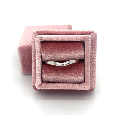 Women's 10K White Gold Curved Wedding Band