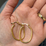 18K Gold-Filled (29mm H x 23mm W) Plain Oval Tube Hoop Earrings