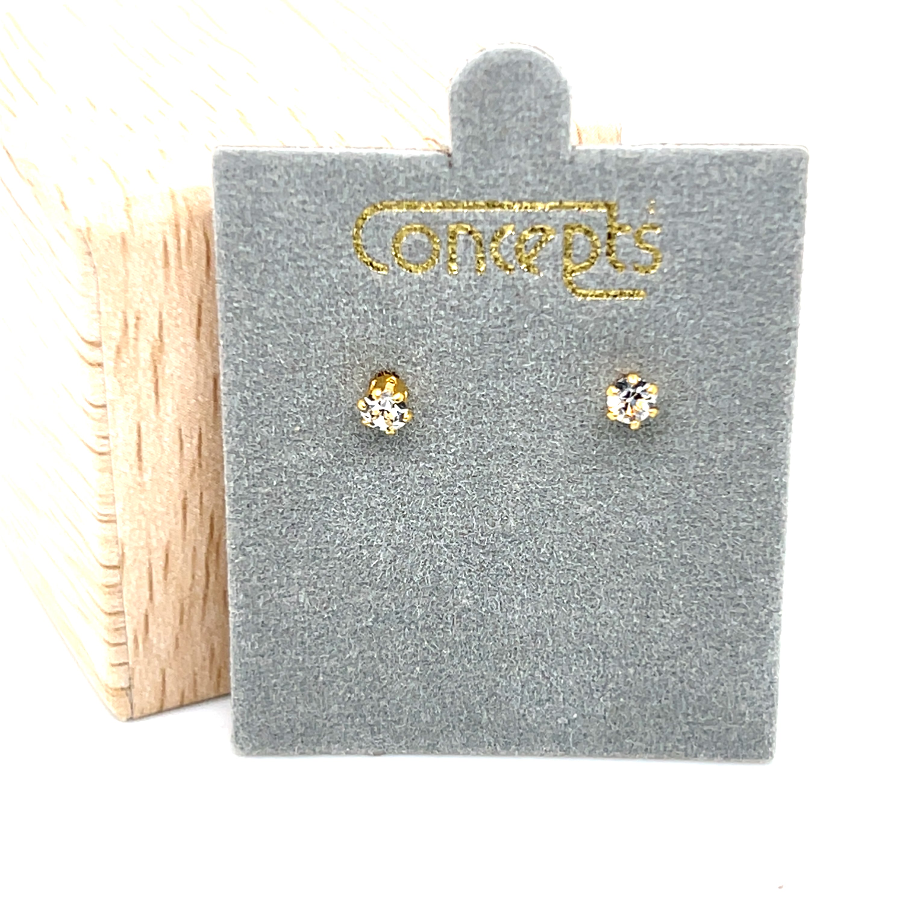 Concepts Gold-Tone 3mm April Allergy Free Earrings