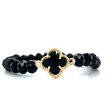Sterling Silver Yellow Gold Plated Black Clover Bracelet