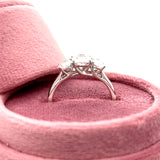 White Gold Lab Grown Oval 3-Stone Bridal/Engagement/Wedding/Anniversary Ring