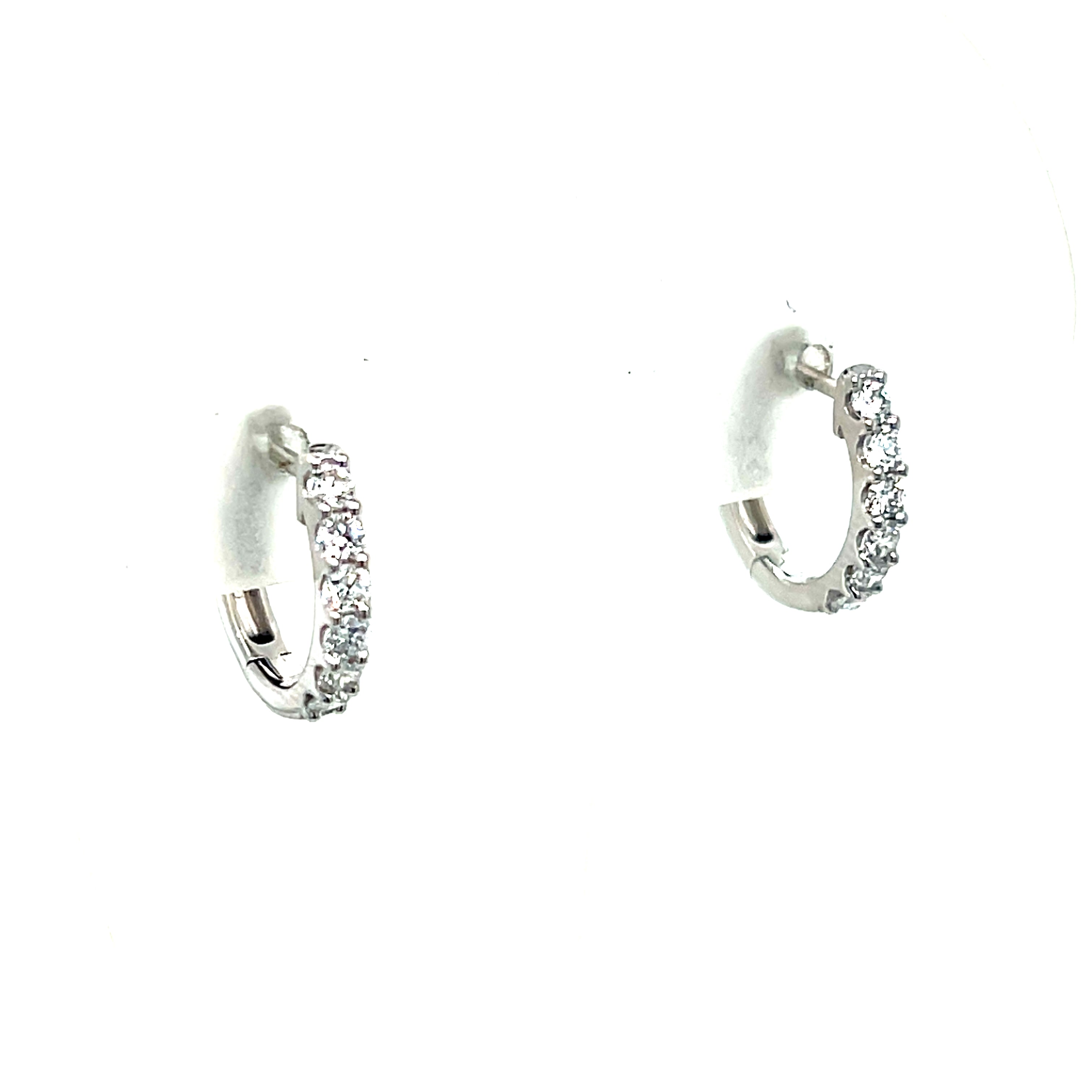 Silver 0.50 Carat Total Weight Lab Grown Diamond Hoop Huggie Earrings