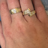 Yellow and White Gold Diamond Vintage Estate Engagement Ring