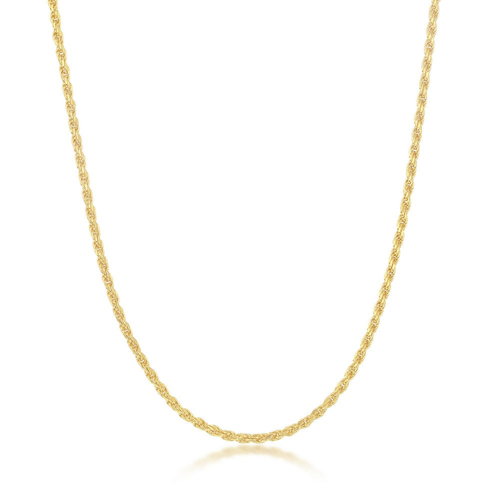 Silver Gold Plated 1.5mm Rope Chain  20"