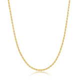 Silver Gold Plated 1.5mm Rope Chain  20"