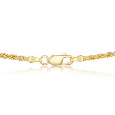 Silver Gold Plated 1.5mm Rope Chain 16"