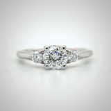 White Gold Mined Diamond Bridal Engagement Ring, WJS Custom Set Collection