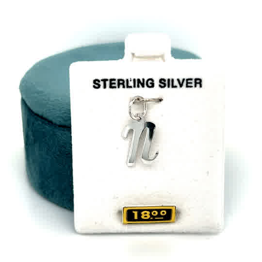 Sterling Silver Small Script Letter N Charm