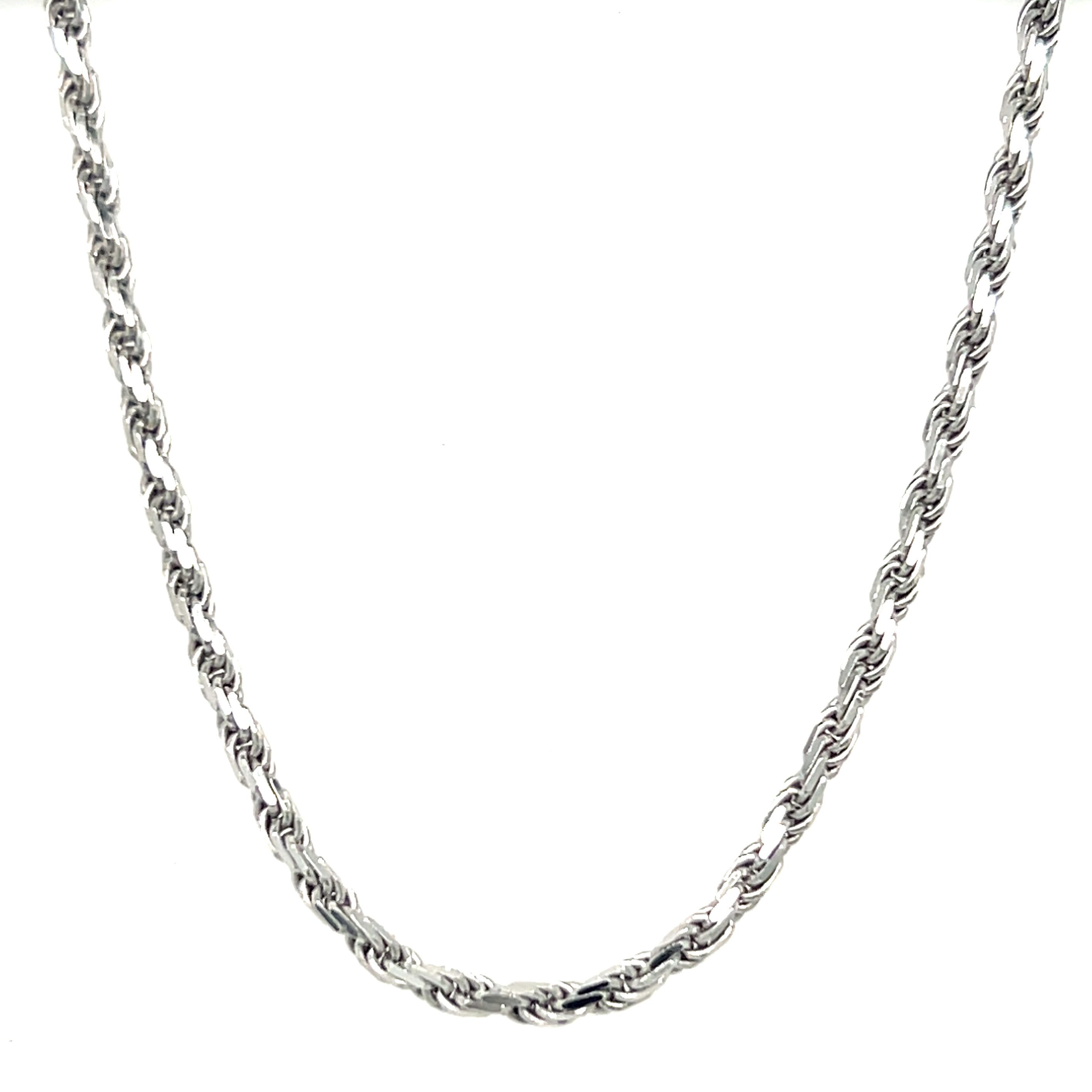 Sterling Silver Rhodium Diamond Cut 2.25mm  Chain 20"