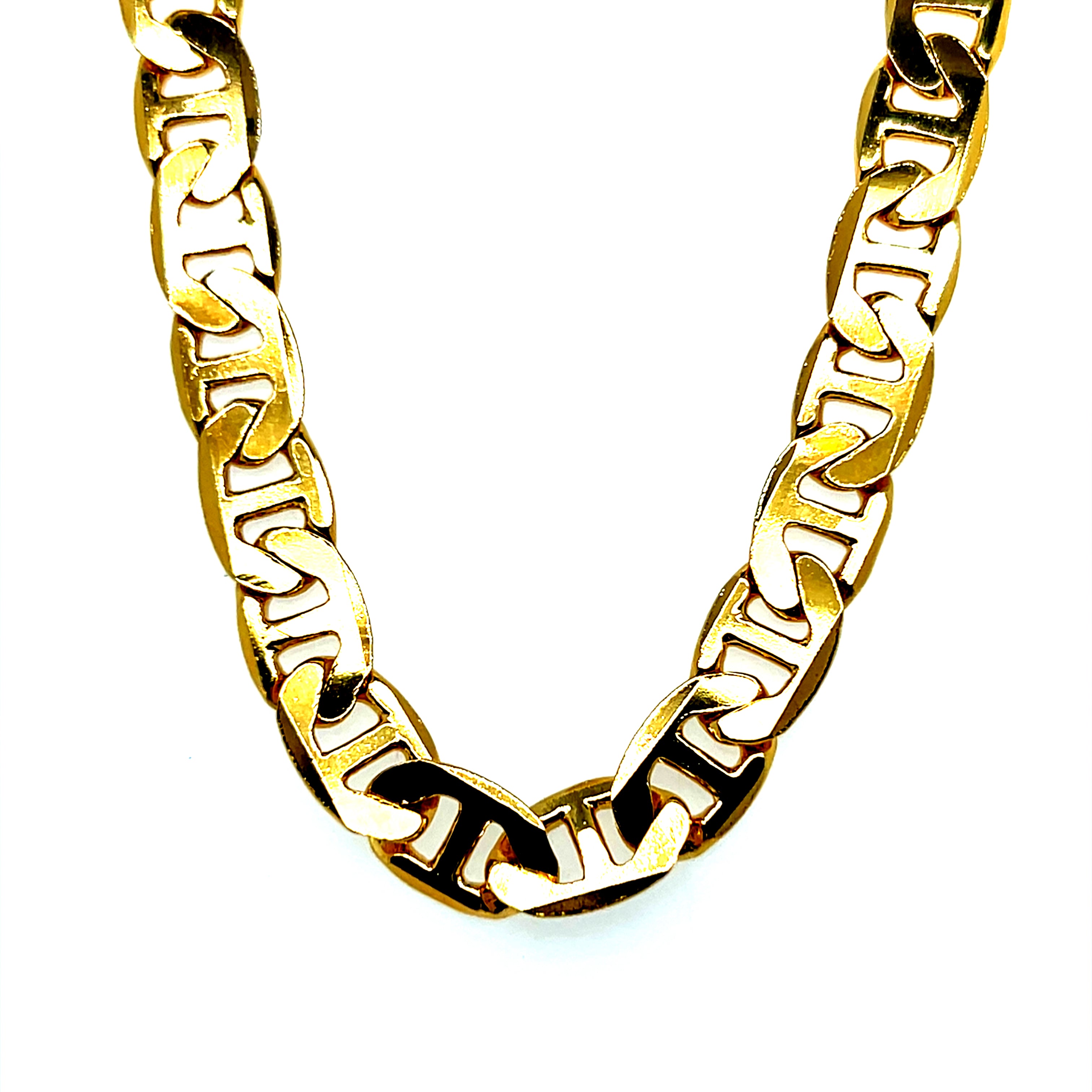 Forever Gold Heavy Electroplate 9mm Mariner Necklace 18"