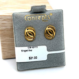 Double-Ring Oval Allergy Free Earrings