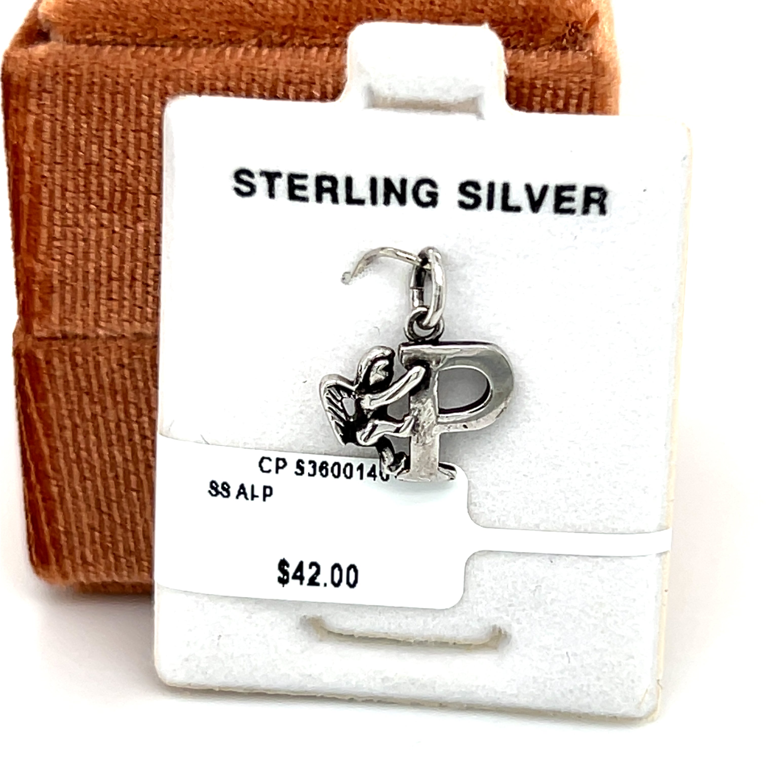 Silver Angel "P" Charm