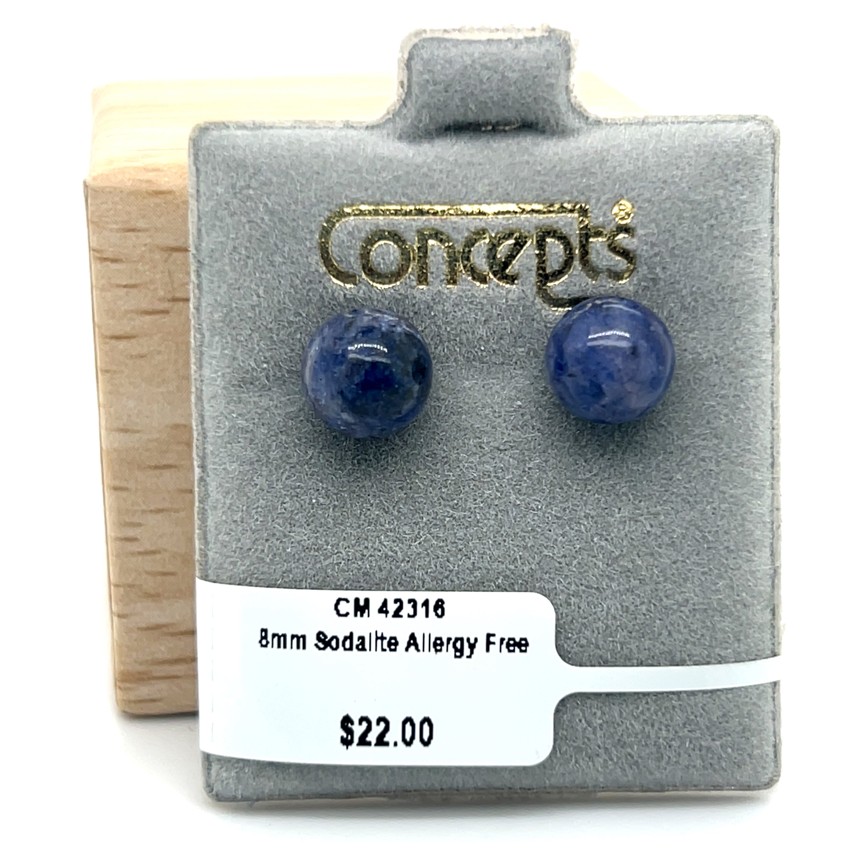 8mm Sodalite Allergy Free Earrings