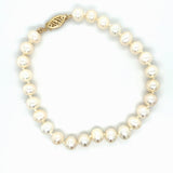 14K Yellow Gold 6mm Pearl Bracelet 7"