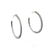 Silver Cubic Zirconia Inside Outside Hoop Earrings