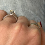 14K White Gold F VS2 Lab Grown 1.50 Carat Center Oval Diamond Engagement Ring with Hidden Halo 1.81 Carat Total Weight