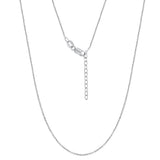 Silver Rhodium Plated 1.9mm Diamond-Cut Cable Chain with Lobster Lock 18+2"