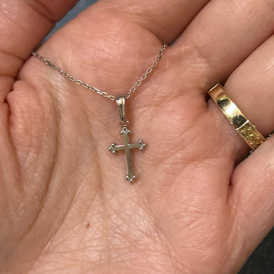 Silver 3-Ball Tips Cross Pendant