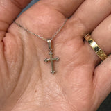 Silver 3-Ball Tips Cross Pendant