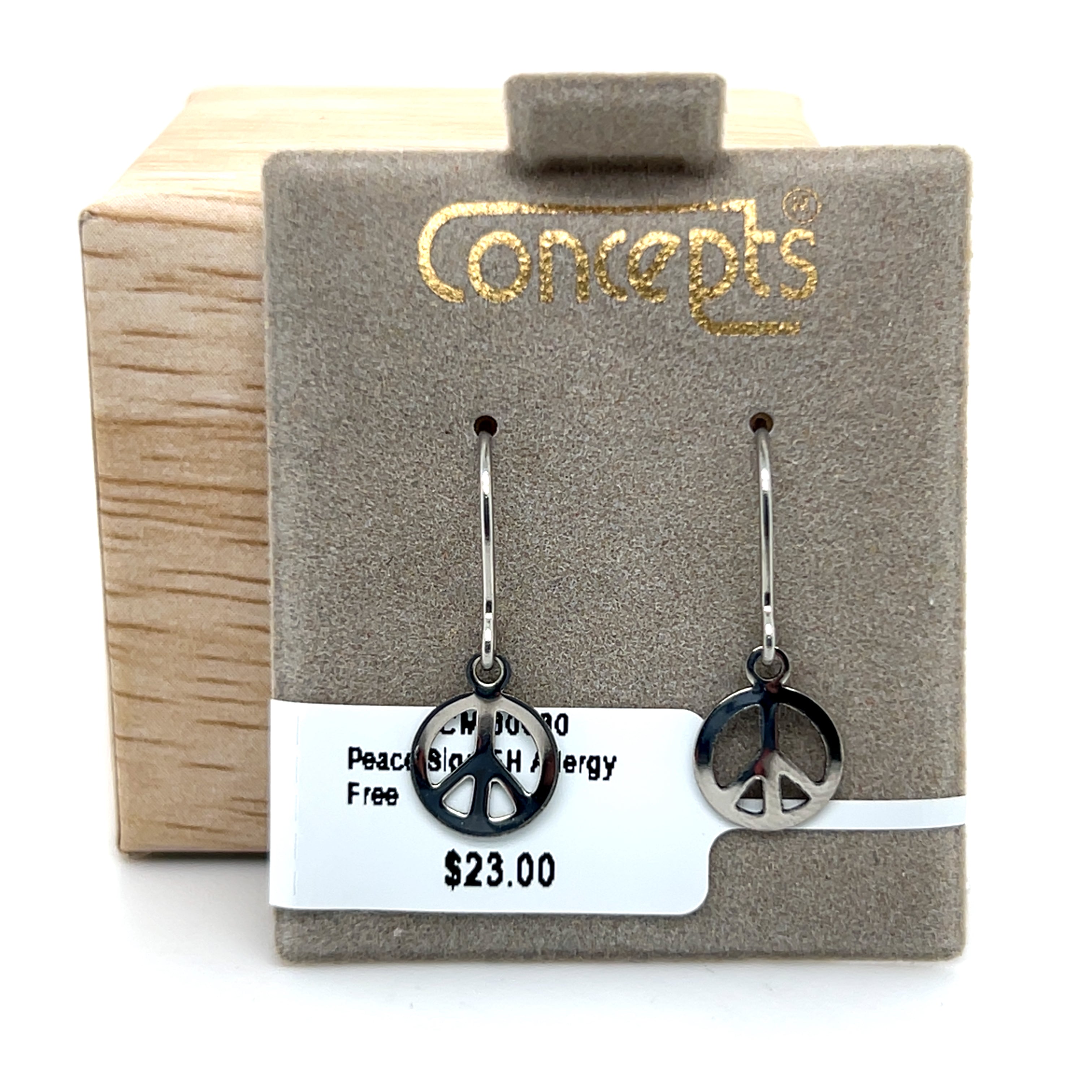 Peace Sign Fishhook Allergy Free Earrings