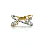 Diamond Criss Cross Fashion Band Ring
