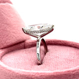 14KW 3.02CT Center Marquise and 0.10CTW Round Pave Hidden Halo Lab Grown Diamond Engagement Ring