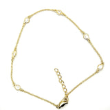 Sterling Silver Gold Plated Cubic Zirconia by the Yard Anklet 9+1"