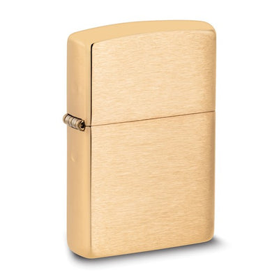 Zippo Solid Brass Plain Brushed Brass Lighter