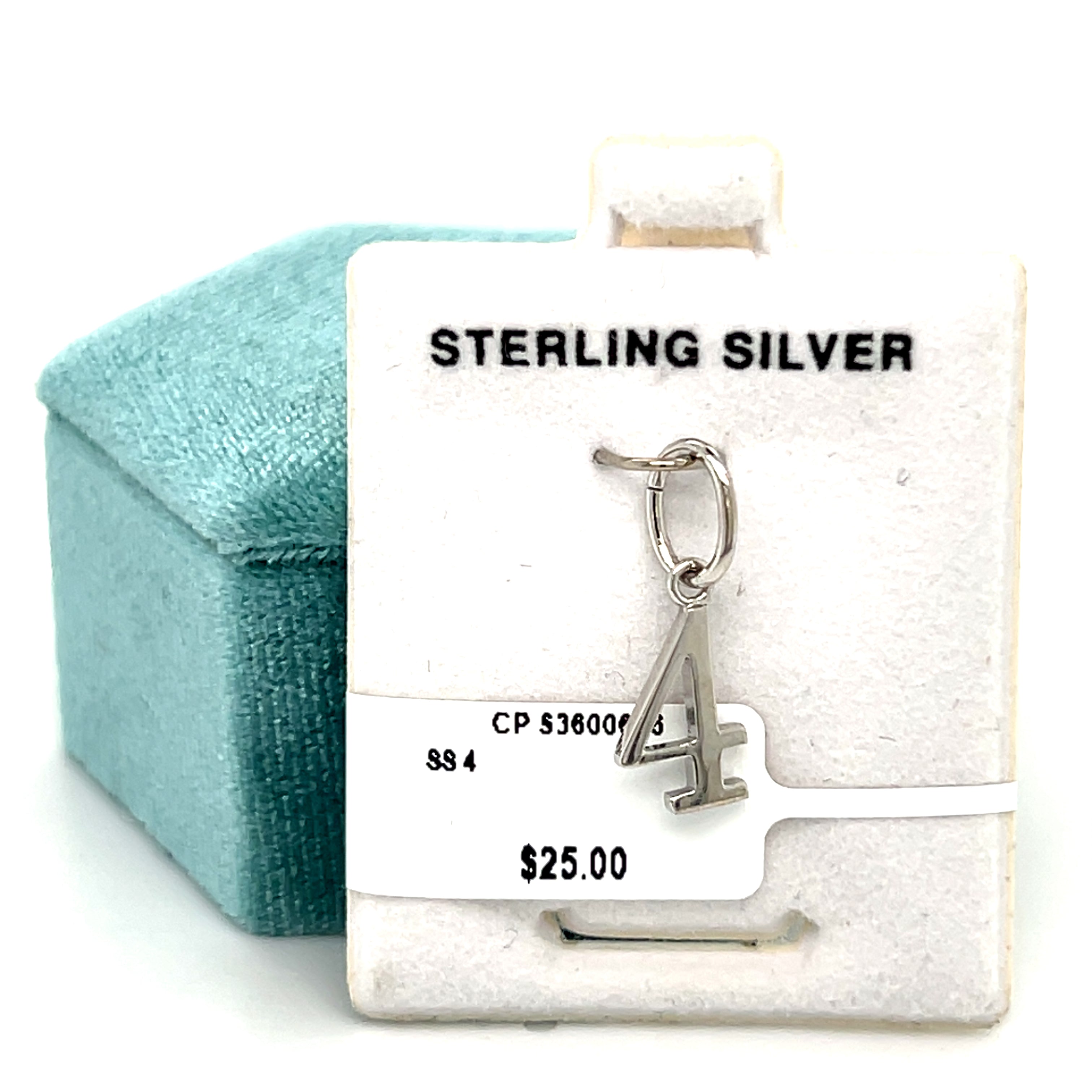 Silver Number 4 Charm