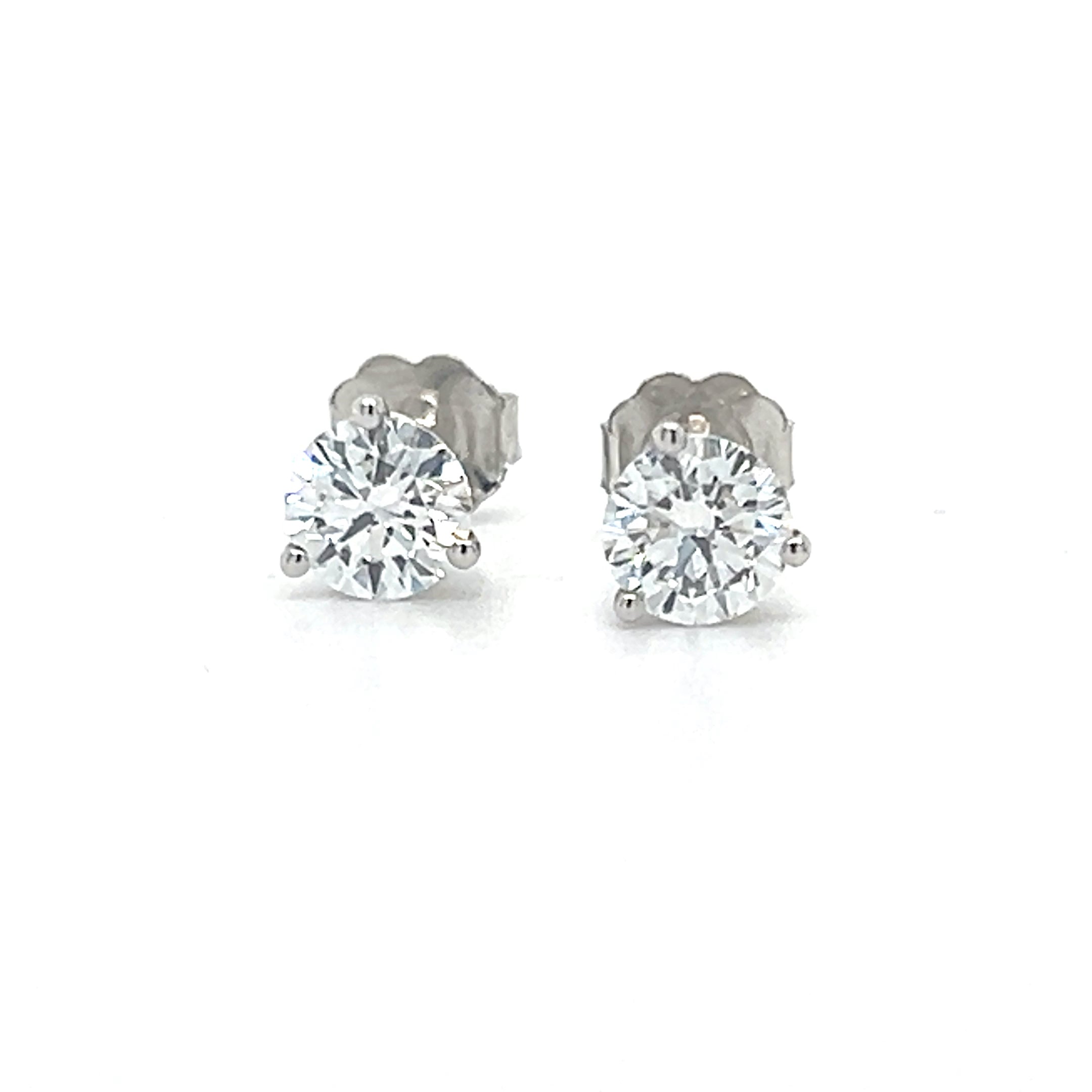 White Gold Lab Grown Diamond Stud Earrings