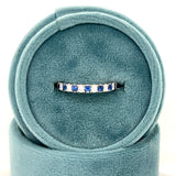 White Gold Sapphire and Diamond Band Ring