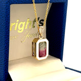 Canvas of Vines – Custom Tourmaline and Enamel Pendant Custom Wright's Jewelry Signature Design by Jennifer Beatty