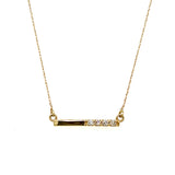 14K Yellow Gold 0.15 Carat Total Weight Diamond Bar 4 Stone Pendant