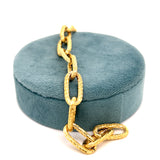 Stainless Steel Gold Plated Oval Link Bracelet 7.5"