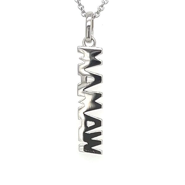Sterling Silver Vertical “MAMAW” Pendant by Mommy Chic – Adjustable 18"–20" Chain
