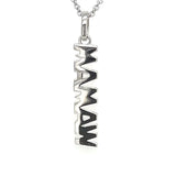 Sterling Silver Vertical “MAMAW” Pendant by Mommy Chic – Adjustable 18"–20" Chain