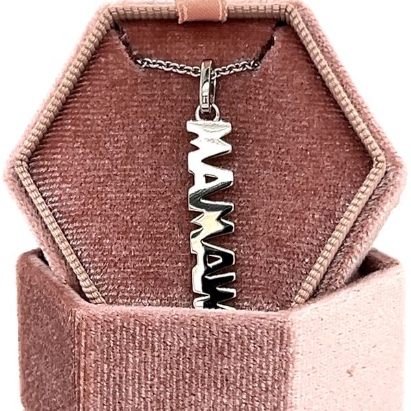 Sterling Silver Vertical “MAMAW” Pendant by Mommy Chic – Adjustable 18"–20" Chain