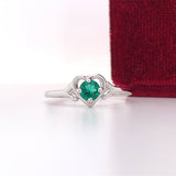Sterling Silver May Birthstone Ring with Open Heart Design, Little Girl Jewelry