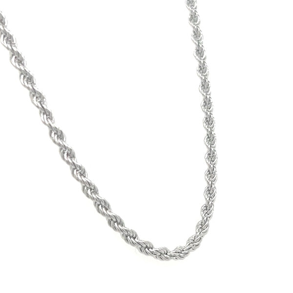 Silver 2.5mm Solid Rope Chain 20"