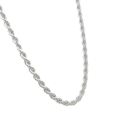 Silver 2.5mm Solid Rope Chain 20"