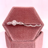 10K White Gold .40 Carat Total Weight Diamond with .25CT Center Diamond Bridal Engagement Ring Set