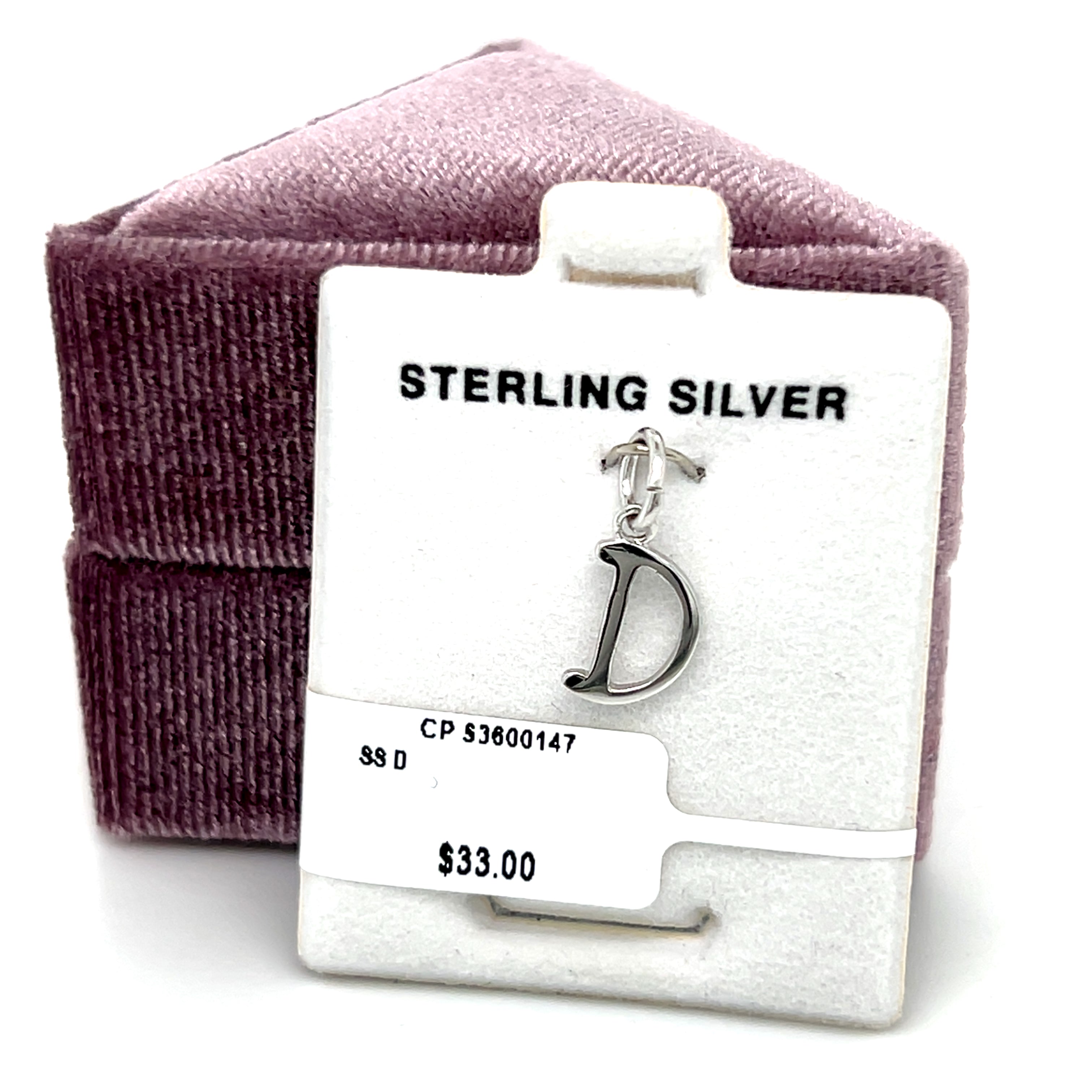 Sterling Silver Letter "D" Charm