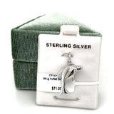 Silver Large Puffed Dolphin Charm