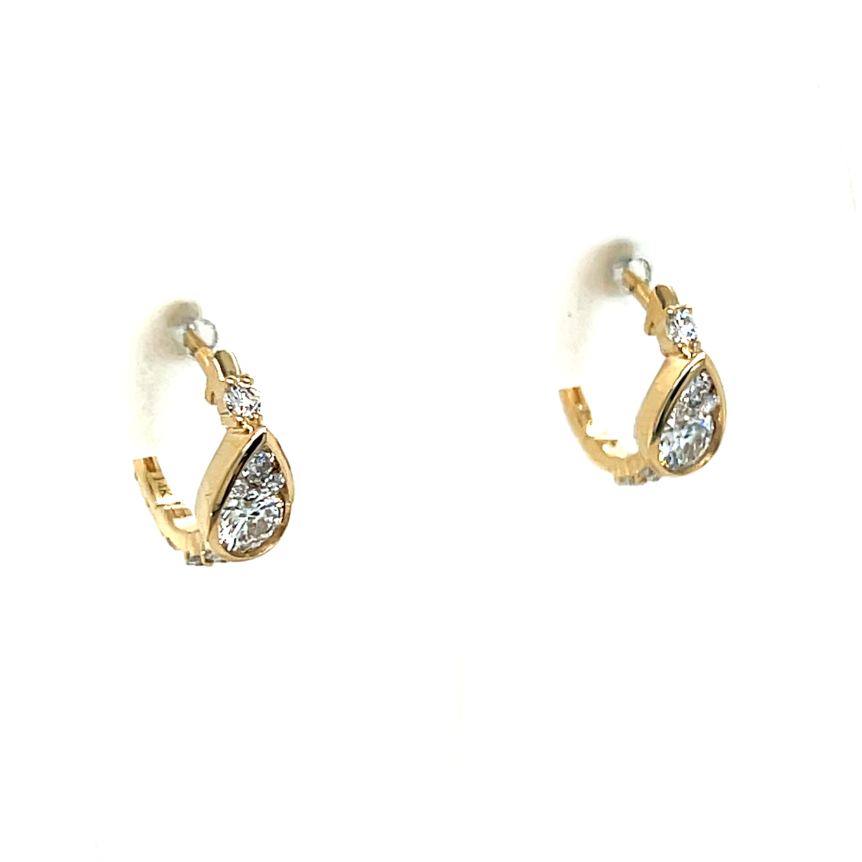 Yellow Gold Lab Grown Diamond Hoop Huggie Earrings